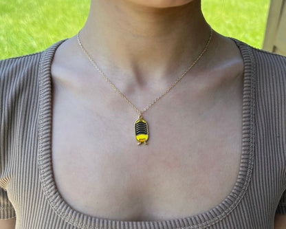 Cubaris sp. 'rubber ducky' enamel necklace